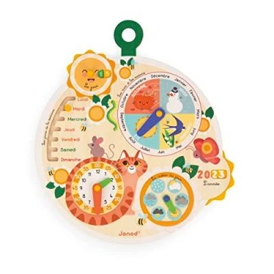 Imagen de Janod Rueda del Tiempo de Madera FSC Calendario Educativo Infantil Juego Juguete A Partir 3 Años, J09623