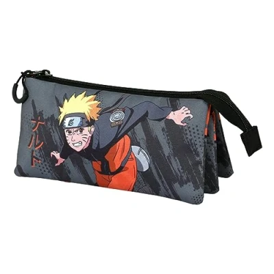 Imagen de Karactermania Naruto Shuriken Triple Large Estuche escolar para niños, Talla: One Size, Gris