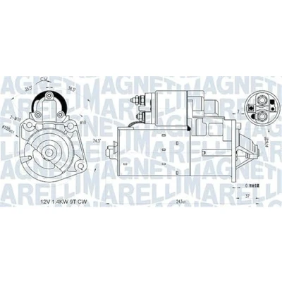 Imagen de MAGNETI MARELLI 063721398010 Motor de arranque 12 1,4 9 VOLVO: S40 II, V50