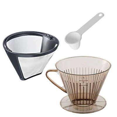 Imagen de Westmark Set de café, 3 unidades, Filtro permanente, café tamaño 4 + cuchara dosificadora, Acero inoxidable/Plástico, Kaffee, Transparente/Blanco/Plateado/Negro, 244322E8