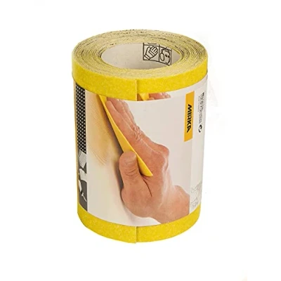 Imagen de Mirka Yellow rollo de papel lija / 115mm x 5m P180 lijado madera dura, blanda, pintura, masilla, plástico 1