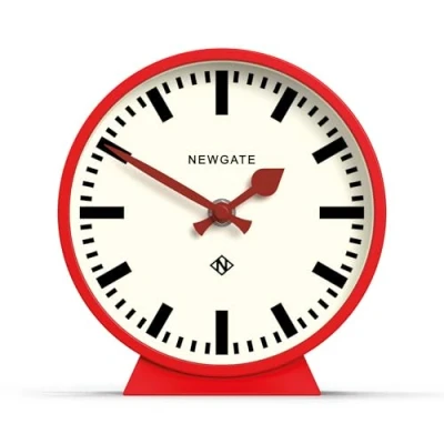 Imagen de NEWGATE® M Mantel Railway Silent Sweep Reloj &#039;No Tick&#039; Un Moderno de repisa pequeño Relojes para Sala Estar Oficina Escritorio (Rojo)