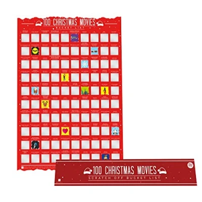 Imagen de Gift Republic 100 películas de Navidad Lista cubo Scratch Off Poster