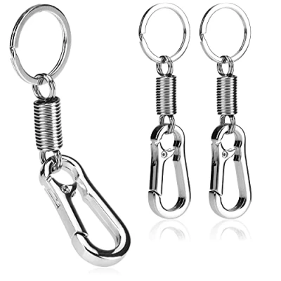 Imagen de com four® Llavero 3X con Resorte y mosquetón para Sujetar a la Cintura o Bolsillos (3 Piezas)
