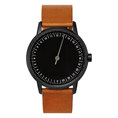 Imagen de slow Round 07 Brown Leather, Black Case, Dial