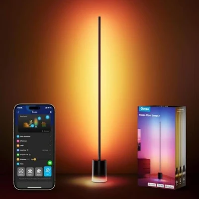 Imagen de Govee RGBIC Lampara de Pie, Luces LED Compatible con Alexa y Matter, 152cm Luce Regulable 1725lm Control Remoto APP, Sinc Musica, 82 Modos Escena, Salon, Dormitorio Cama, Negro
