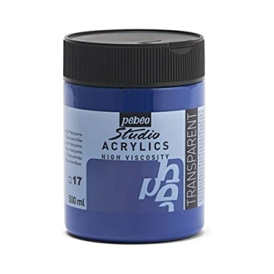 Imagen de Pebeo Acrílico Fine Studio Pintura Acrílica, 500 ml, Azul (Azul De Phtalocianina)