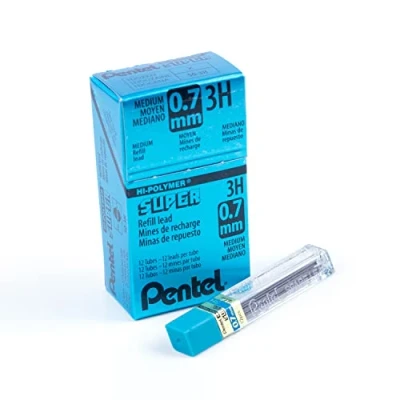 Imagen de Pentel 50 3HX set de 12 estuches minas 0.7 mm 3H para portaminas