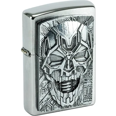 Imagen de ZIPPO Cromo Geb. Placa de truco técnica Skull 2007759 encendedor gasolina Transformer