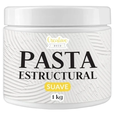 Imagen de Creative DECO Pasta Estructural de Textura Suave 1 kg Blanca para Proyectos Artísticos Pintura Acrílica Fácil Usar con Espátula Crear Efectos 3D, Estructuras, Texturas