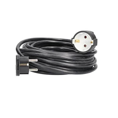 Imagen de as Schwabe cable de extensión 10 m con enchufe plano, para uso en interiores, extremadamente y toma contacto tierra, 230V, 16A, IP20, negro, 51022