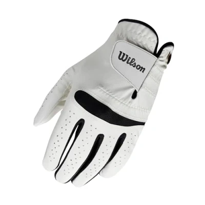 Imagen de Wilson, Guante de golf para hombre, Talla L, Mano derecha, MRH, Blanco, Feel Plus, WGJA00065L