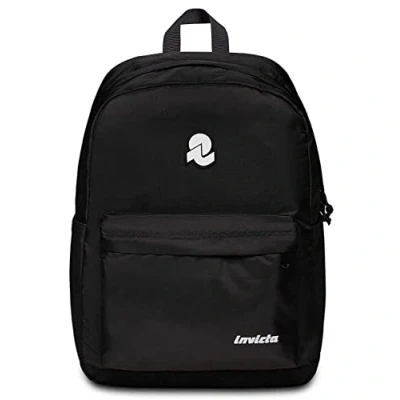 Imagen de Invicta Mochila CARLSON PLAIN BACKPACK GRS, Jet Black de Negocio, Trabajo, Diario, Viaje, Escolares, para hombres, mujeres y adolescentes Viaje