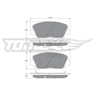 Imagen de TOMEX brakes TX 17 01 Juego de pastillas freno Eje delantero con avisador acústico desgaste KIA: cee‘d II Hatchback, Sportswagon