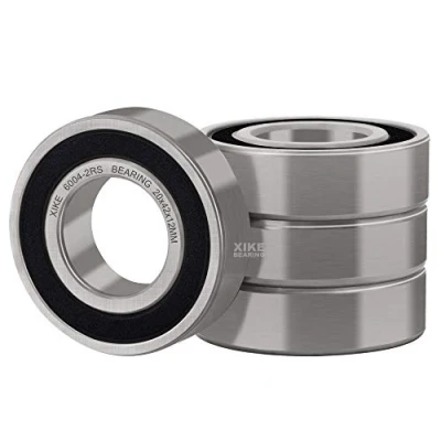 Imagen de XiKe 4 piezas 6004 2RS Rodamiento de bolas 20x42x12mm Doble junta goma, Acero al cromo, Pre lubricados, 6004RS Rodamientos rígidos a con juntas