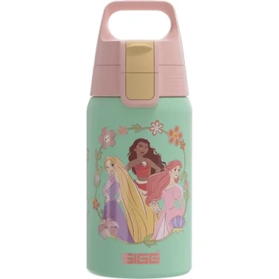 Imagen de Sigg Shield One Disney Princessa Cantimplora infantil (0.5 L), botella de acero inoxidable con tapón hermético, para niños usar una mano