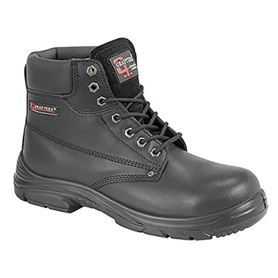 Imagen de MENS GRAFTERS BLACK LEATHER WIDE FITTING SAFETY WORK BOOTS SIZE 613 M9503A KD UK 10.5 (EU 45)