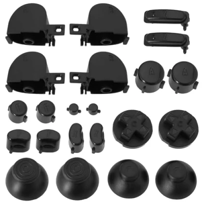 Imagen de SG Store 2 Juegos de Botones Control Consola Botón Plástico Repuesto Compatible con Nintendo Gamecube NGC (Negro)