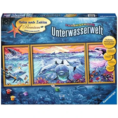 Imagen de Ravensburger 28954 Set de pintura por números motivo mundo submarino (100 x 40 cm) [Importado Alemania]