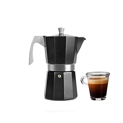 Imagen de IBILI Cafetera express Evva Black, 6 tazas, 300 ml, Aluminio fundido, Apto para inducción