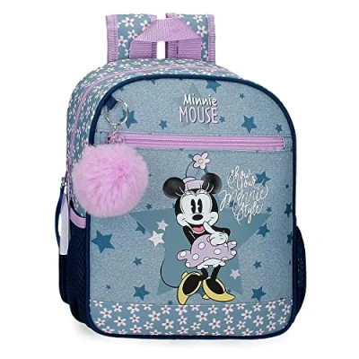 Imagen de Disney Minnie Style Mochila Preescolar Adaptable a Carro Azul 23x28x10 cms Poliéster 6,44L