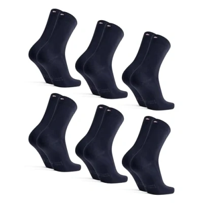 Imagen de DANISH ENDURANCE Calcetines de Algodón Orgánico para Uso Diario, Clásicos y Cómodos, Suaves Transpirables, Hombre Mujer, 6 Pack Azul Oscuro 35 38