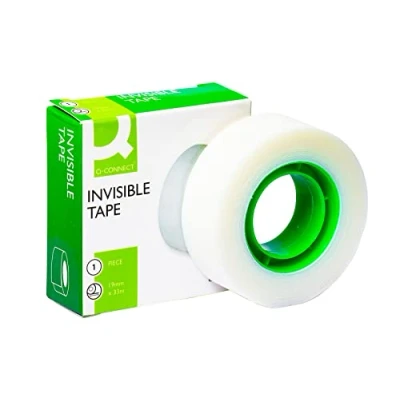 Imagen de Q Connect Cinta Adhesiva Kf02164, 33 M X 19 Mm, Transparente, Blanco
