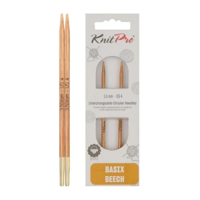 Imagen de KnitPro Basix Agujas de Tejer Circulares Abedul: Intercambiables: Especial: 8,5 cm x 3,50 mm, Madera, Multi Colour