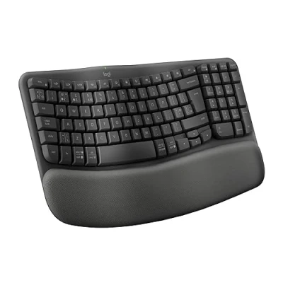 Imagen de Logitech Wave Keys, Teclado ergonómico inalámbrico Grafito, Disposición QWERTY US Internacional