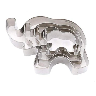 Imagen de 4pcs Acero Inoxidable Elefante Cortadores De La Galleta, Galleta del Molde Forma Hornada Molde, Animal Conjunto Cortador DIY Pasta Azúcar