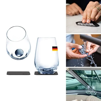 Imagen de silwy magnetic system, vasos de cristal, vidrio magnético para acampar y navegar // Largo trago