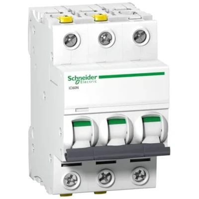 Imagen de Schneider a9 F03363 Disyuntor ic60 N, 3P, 63 A, B charakteristik