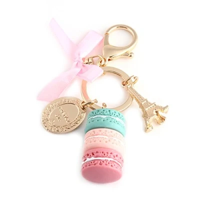Imagen de SEAFRONT Colorido Macaroon Llavero Aleación Torre Eiffel Bolsa Colgante Coche Encanto Decoración Longitud Total 12 Cm (Verde)