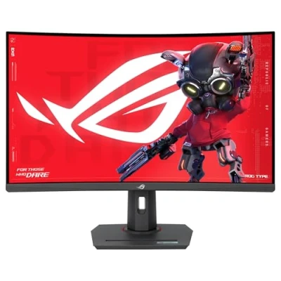 Imagen de ASUS ROG Strix XG32WCS Monitor Gaming USB Tipo C de 32 Pulgadas 2560x1440, Curvo, 180 Hz (sobre 144 Hz), 1ms (GTG), Fast VA, EMLB Sync, FreeSync, Soporte para trípode, HDR