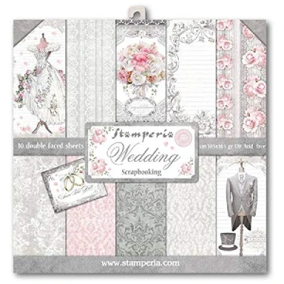 Imagen de Stamperia Intl (10/Lot Bloc de Papel Doble Cara, 30,5 x cm, Color Negro y Blanco, SBBL18