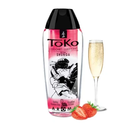 Imagen de TOKO Shunga Lubricante, Aroma de Fresas con Champagne, Transparente 165 ml
