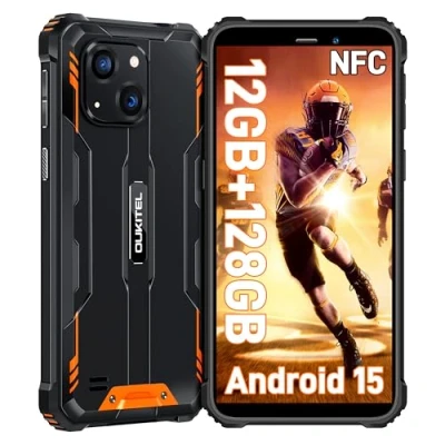 Imagen de OUKITEL WP32 Movil Irrompible 12GB+128GB (1TB Ampliable) Móvil Rugerizado, 6.0&#039;&#039; HD+ Pulgadas, Batería 6300mAh Smartphone Resistente Android 13, 20MP+5MP, Face ID, Dual 4G SIM/NFC/OTG, Naranja
