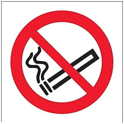 Imagen de vsafety 57017 ae r &quot;no fumar signo logotipo&quot; prohibición, plástico rígido, cuadrado, 80 mm x mm, Negro/Rojo