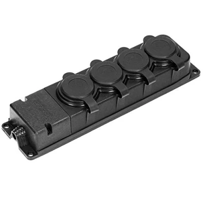 Imagen de ORNO Taller Enchufe Exterior Estanco 4 Enchufes Schuko IP44 230V 16A Resistente a Los Impactos, No Combustible