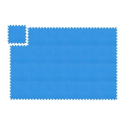 Imagen de Relaxdays Suelo Goma EVA, Alfombra Puzzle, Esterilla Fitness, Tatami Gimnasio, Set de 24 Piezas, 2,1 m², 30x30 cm, Azul