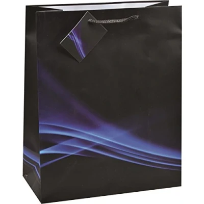 Imagen de TSI 85013 Bolsas de regalo (tamaño mediano, 12 unidades), diseño ola, color azul