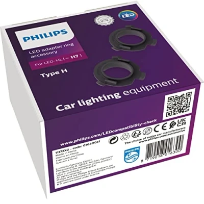 Imagen de Philips anillos adaptadores tipo H para las lámparas principales LED (H7) negro