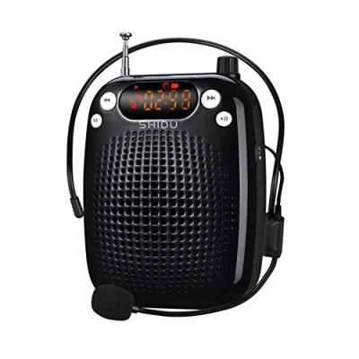 Imagen de Amplificador de Voz portátil SHIDU Amplificadores con Auriculares micrófono batería Recargable Sistema megafonía para Profesores, formación, reunión, guía turístico