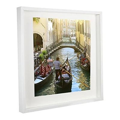 Imagen de BD ART 50 x cm Box 3D Marco de Fotos Profundo con Paspartu 40 cm, Color Blanco