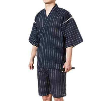 Imagen de Traje de Estilo japonés Kimono Pijama los Hombres Jinbei Viste el tamaño XL A03