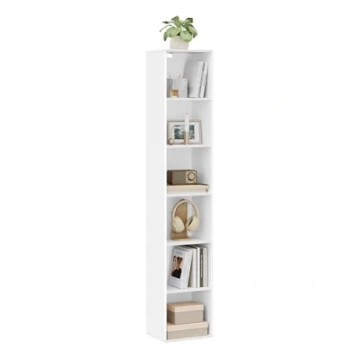 Imagen de WOLTU Estantería Columna Vertical con 6 Cubos, Estanteria Alta de 30x24x158,5cm, Libreria Blanca para Exposición, Cubos Oficina, Habitacion y Estudio Juvenil, SK003ws6