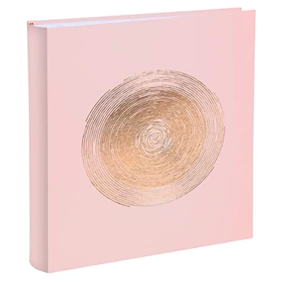 Imagen de Exacompta 16264E Álbum de fotos libro ELLIPSE 300 60 páginas en blanco formato 29 x 32 cm cubierta imitación cuero rosa claro con marca oro forma elipse