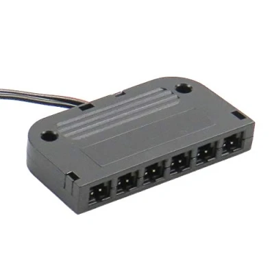 Imagen de led distribuidor adaptador 6 salidas miniconector 10 cm longitud del cable negro