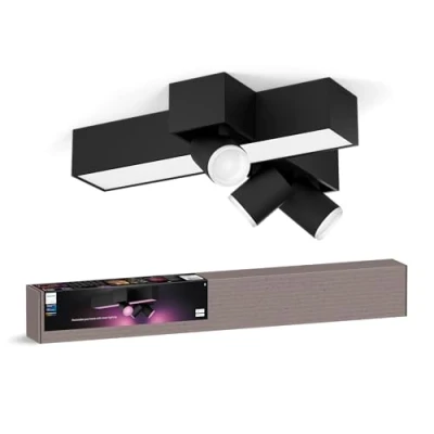 Imagen de Philips Hue Foco LED Centris Cross negro de 3 luces RGB CCT