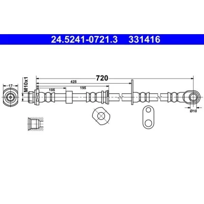 Imagen de ATE 24.5241 0721.3 Latiguillos de Freno 720 M10x1